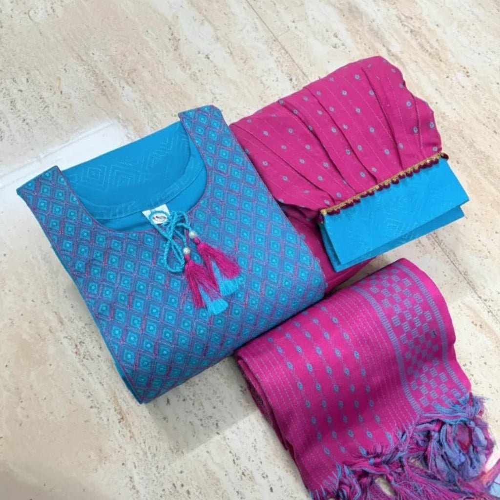 Afghani Cotton Salwar Kurta Dupatta Set for Women | Festive & Daily Wear