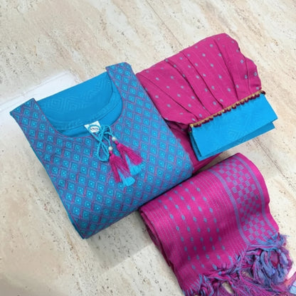 Afghani Cotton Salwar Kurta Dupatta Set for Women | Festive & Daily Wear